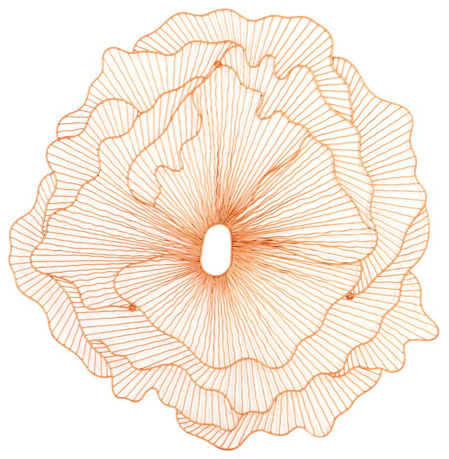Poppy Flower Wall Art, Copper