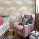 Clouds Peel and Stick Vinyl Wallpaper , Gray, 24"w X 108"h