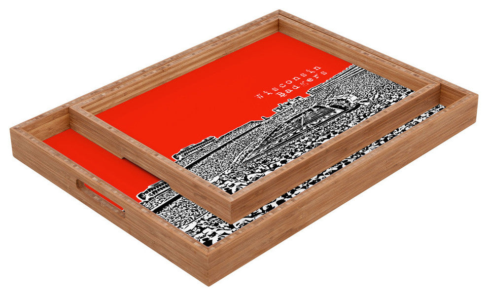 Deny Designs Bird Ave Wisconsin Badgers Red Rectangular Tray