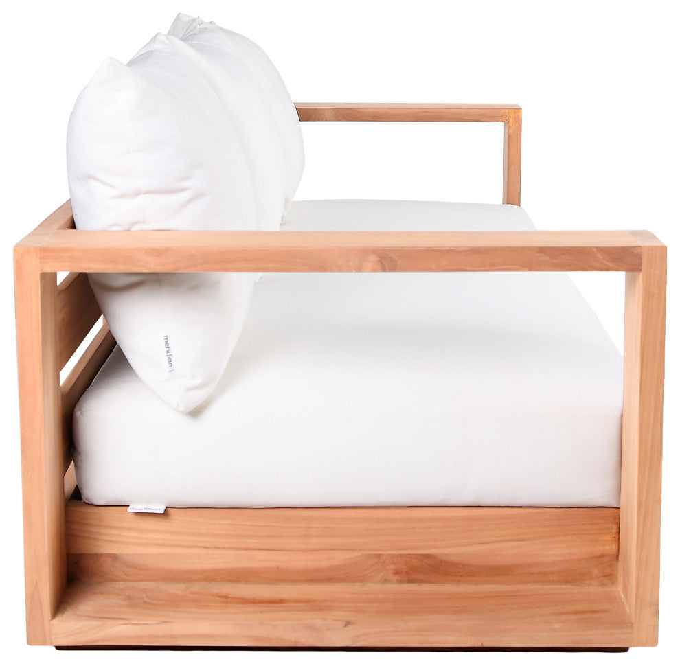 Tulum Waterproof Fabric Upholstered Outdoor Sofa, Off White