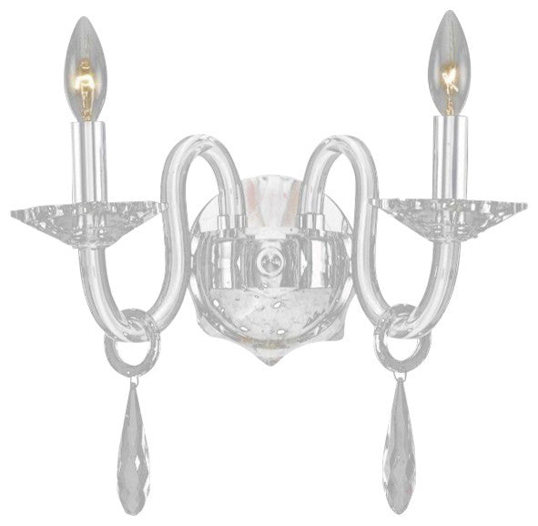 Elegant Avalon Wall Sconce, Black Finish With Elegant Cut Crystal