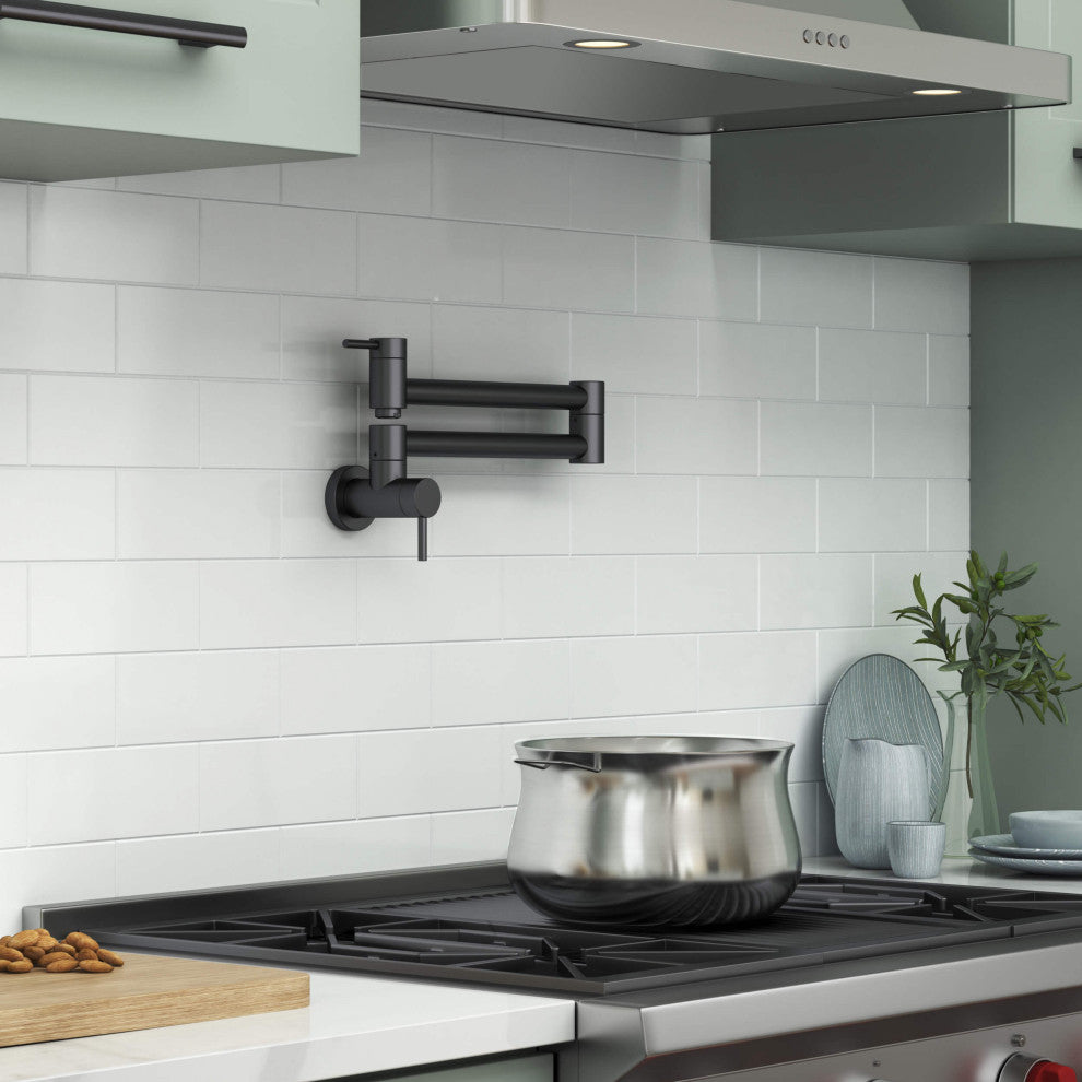 Circular Pot Filler, Matte Black