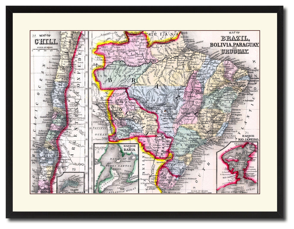 Afghanistan Persia Iraq Iran Vintage Antique Map Wall Art, 28"x37"
