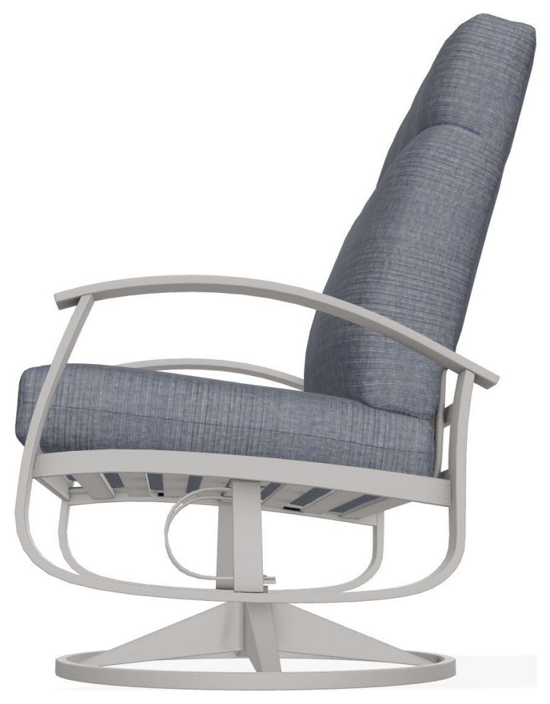 Belle Isle Cushion Deep Seat Outdoor Swivel Rocker, Proven Denim/Warm Gray