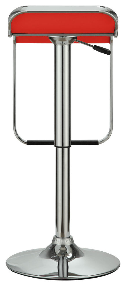 Modern Contemporary Dining Kitchen Vinyl Bar Stool Red