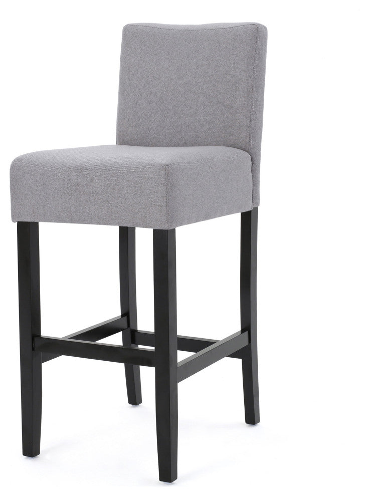 GDF Studio Ester Modern Fabric Barstool, Set of 2, Light Gray