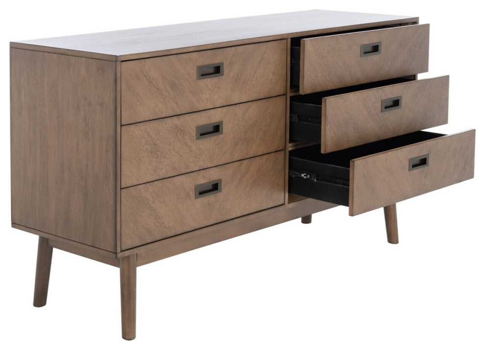 Safavieh Couture Donald 6 Drawer Dresser, Wheat