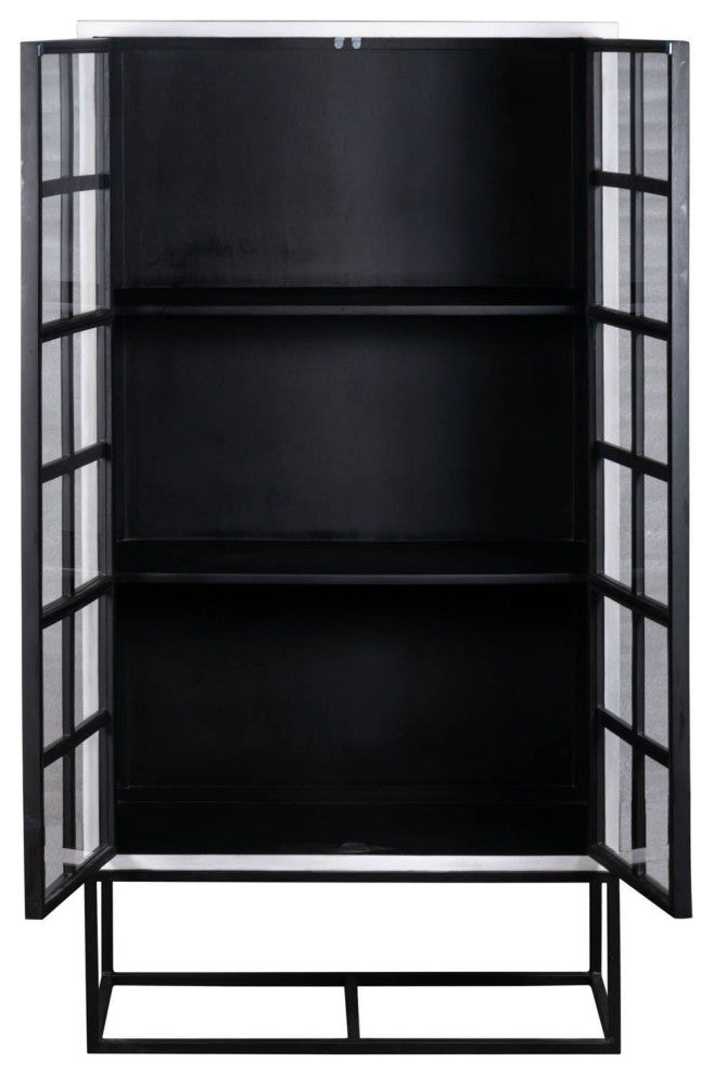 Caged 68" Tall Cabinet, White and Black