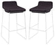 Modern Contemporary Dining Kitchen Bar Stools, Black, Set of 2