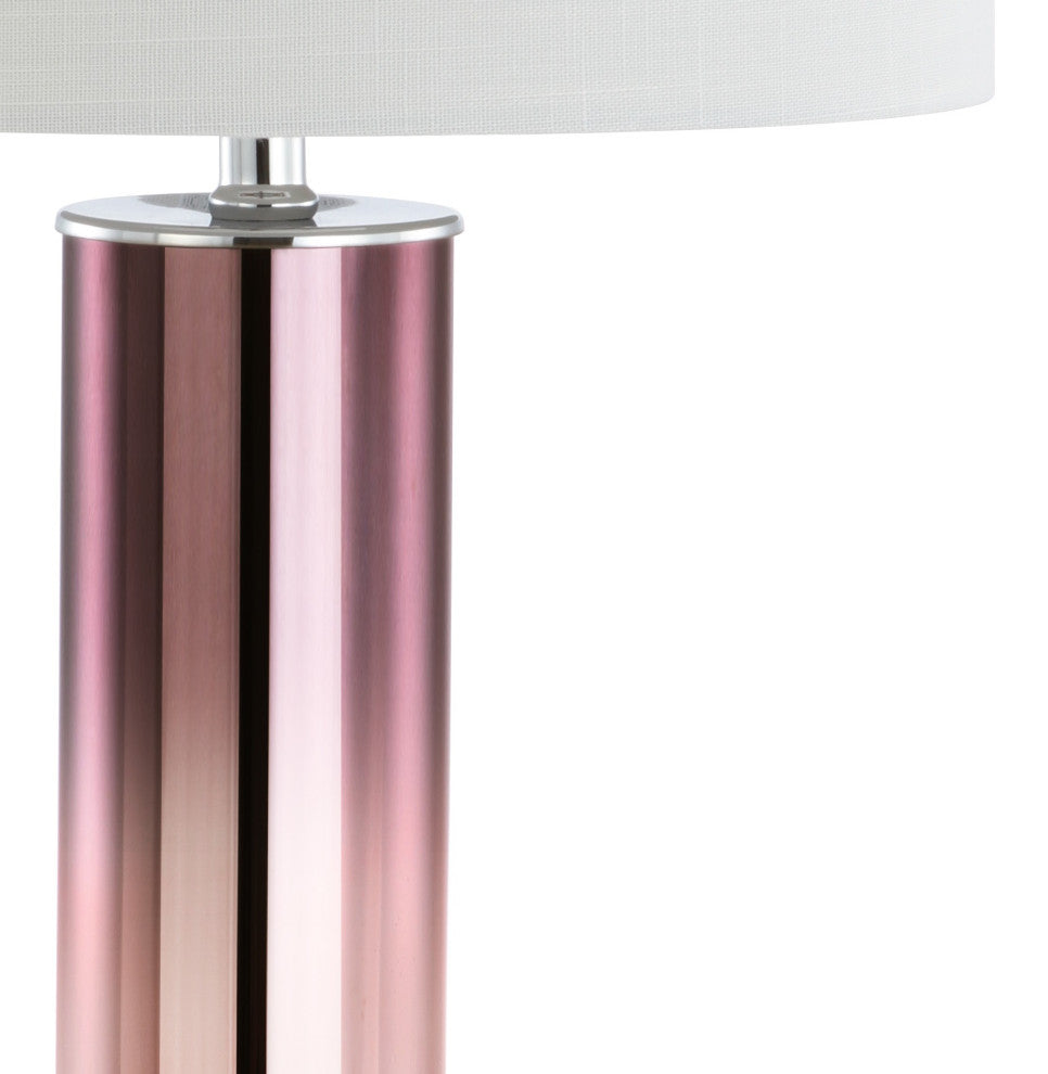 Edward Glass and Crystal LED Table Lamp, 27"