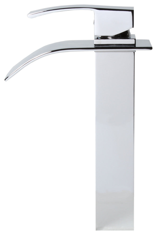 Clear Scalloped Tempered Glass Vessel Bathroom Sink Combo with Faucet and Drain, Chrome