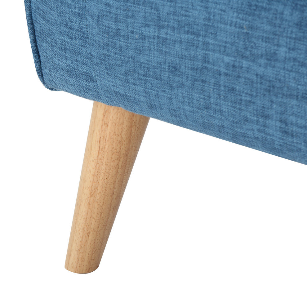 GDF Studio Mia Mid Century Modern Fabric Loveseat, Muted Blue