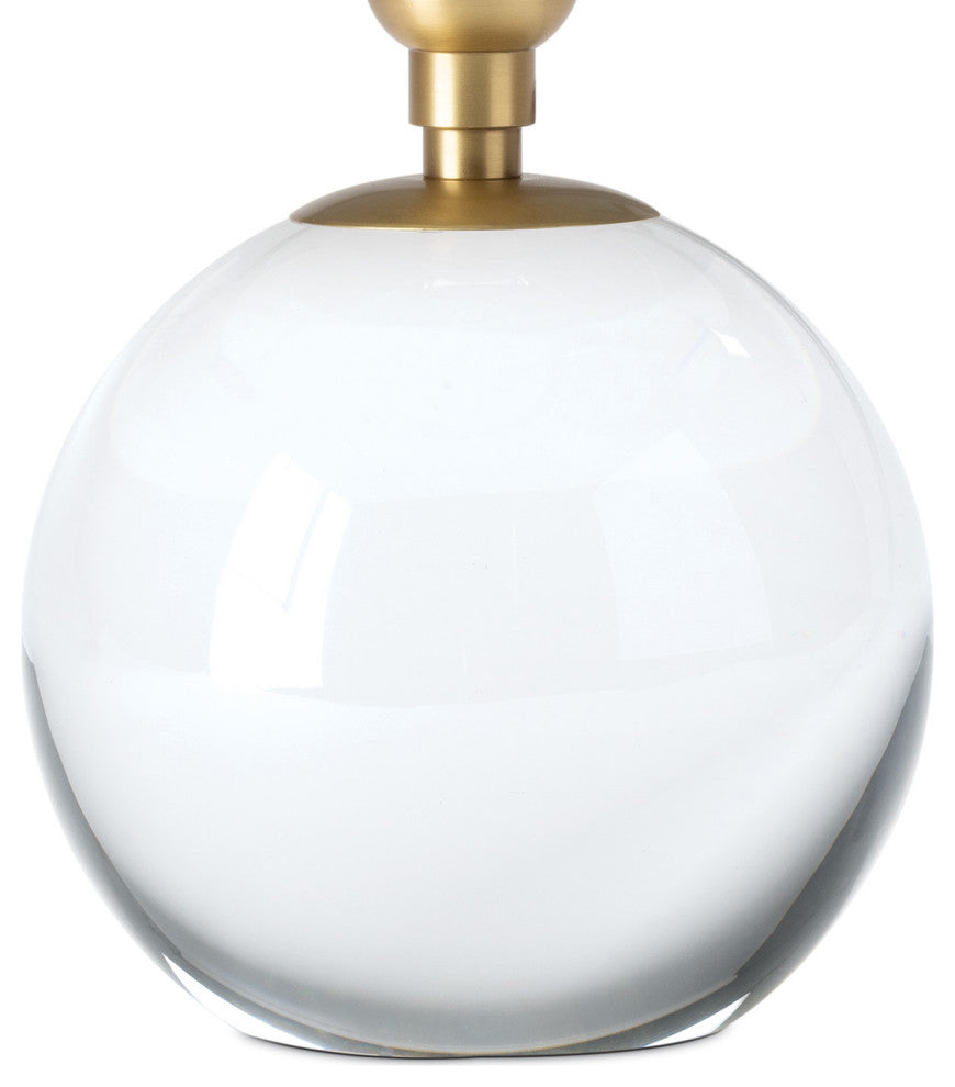 Giorgio Crystal Mini Lamp, Natural Brass With White Shade