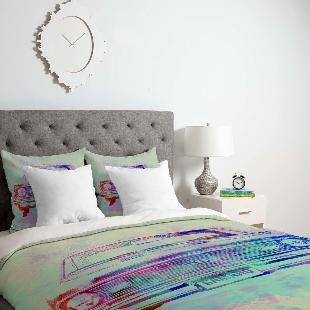 Deny Designs Naxart Chevy Camaro Watercolor 2 Duvet Cover - Lightweight