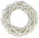 Pealed Willow Artificial Wreath, White, Small, Small