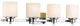 Solbi 4-Light Chrome Finish Bath Vanity Wall Fixture White Alabaster Glass 33"