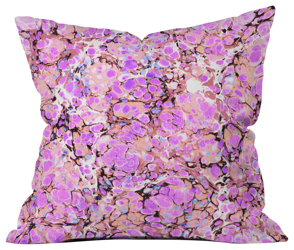 Amy Sia Marble Bubble Lilac Throw Pillow, 18"x18"