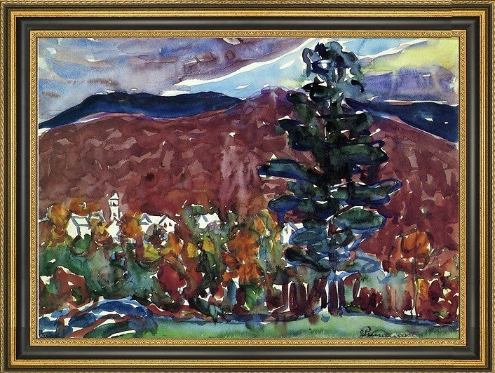 Maurice Prendergast Village Against Purple Mountain