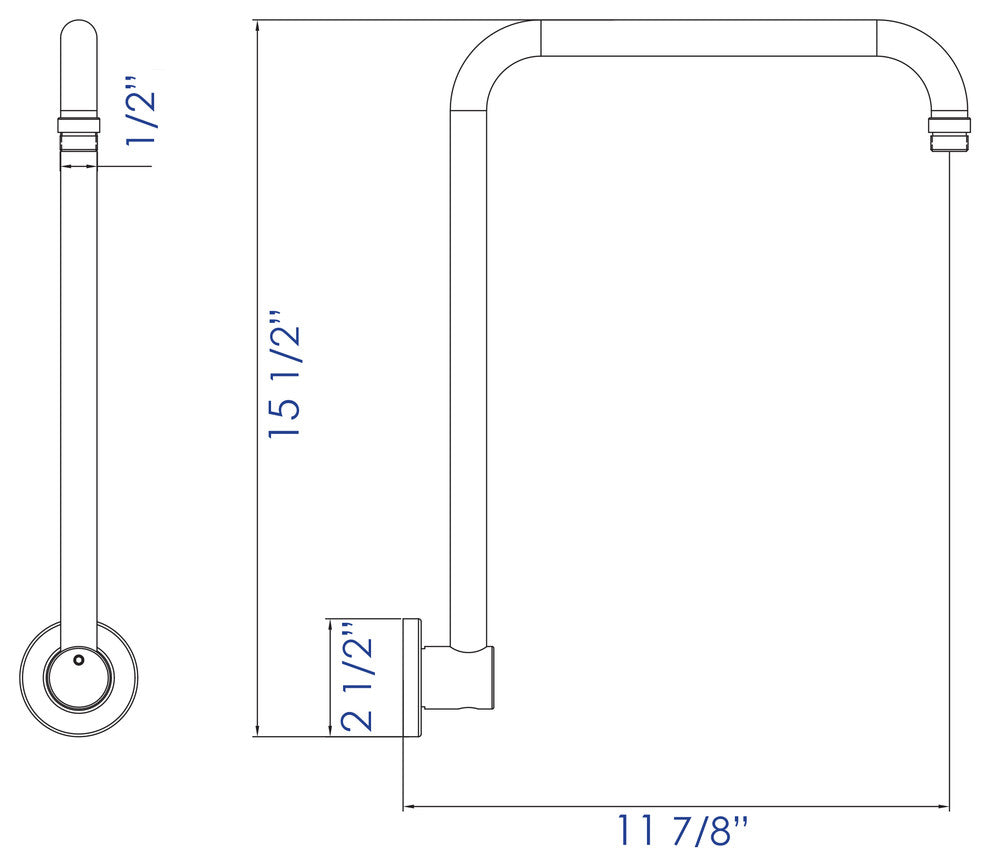 ALFI brand AB12GRW-PC Polished Chrome Round Raised Wall Mounted Shower Arm