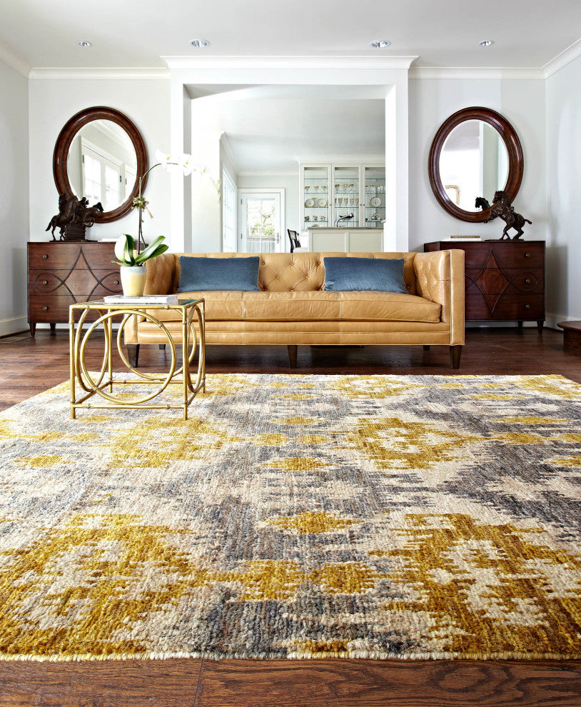 Xavier XV-04 Grey-Gold Area Rug, 5'6"x8'6"