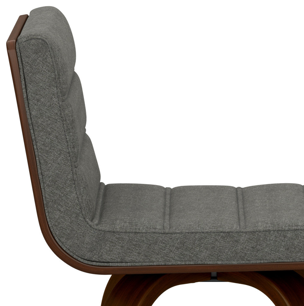 Roland Swivel Bar Stool, Grey Linen Look Fabric