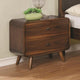 Benzara BM182737 Wooden Nightstand With 2 Drawers, Dark Walnut Brown