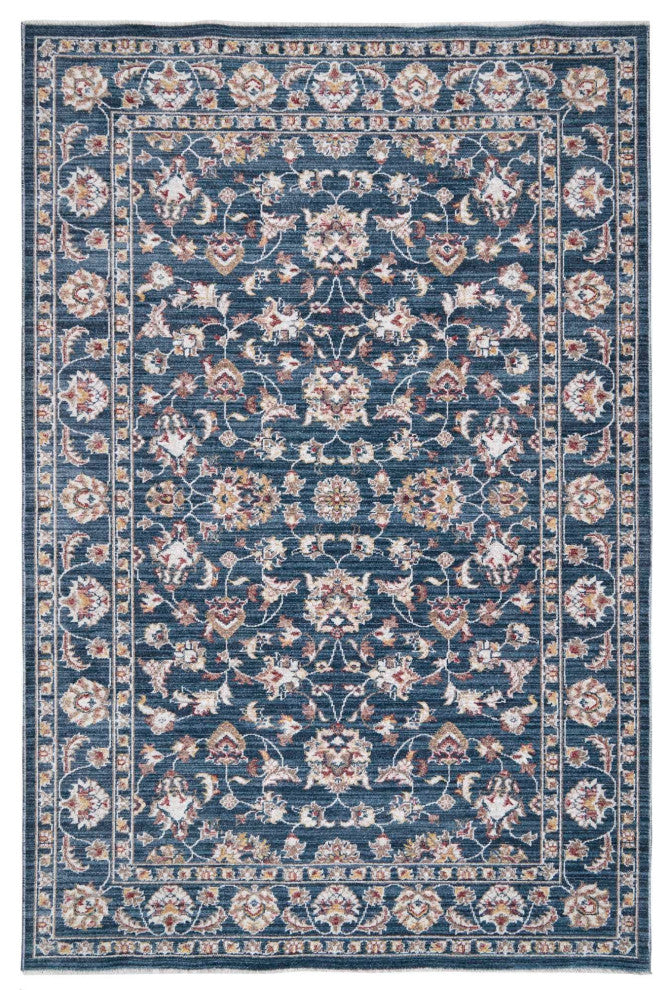 Heirloom Sarouk Area Rug, Navy, 5'3" Round