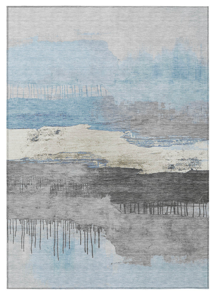 Machine Washable Indoor/Outdoor Chantille ACN1880 Sky 9' x 12' Rug