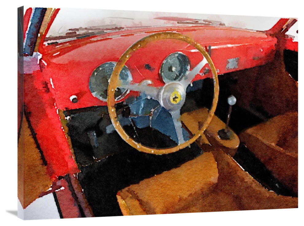 "Ferrari 225 S Berlinetta Interior Watercolor" Fine Art Print