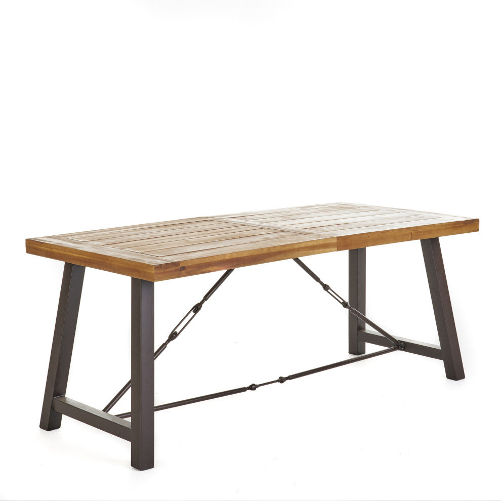 GDF Studio Austin Teak Finish Acacia Wood Dining Set