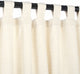 Dupione Pearl Sunbrella Outdoor Single-Panel Curtain With Tabs, 96"