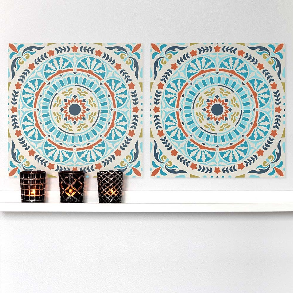 Segovia Allover Tile Stencil, Spanish Tile Stencil, DIY Faux Tiles