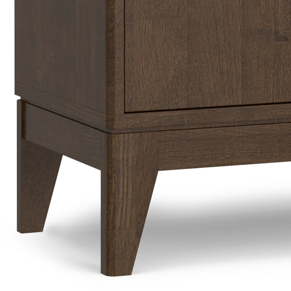 Harper Solid Hardwood Entryway Storage Cabinet, Walnut Brown