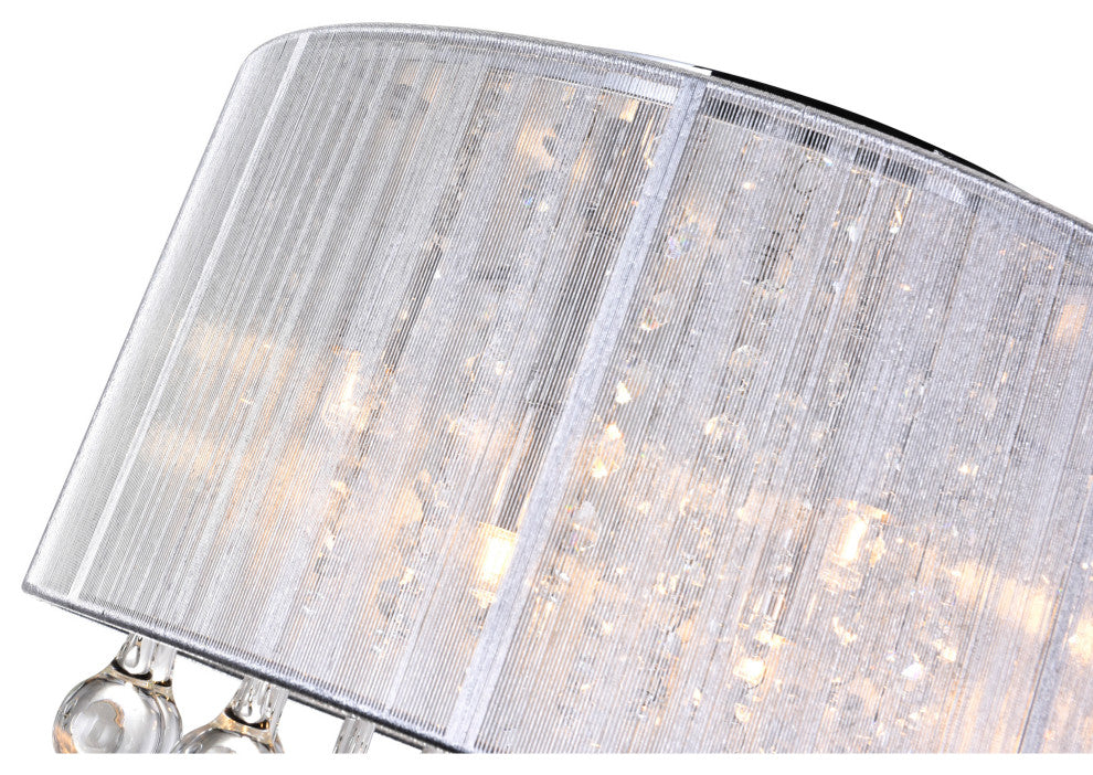 Water Drop 6 Light Drum Shade Flush Mount With Chrome Finish