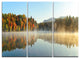 "Lake Autumn Foliage Fog Panorama" Metal Wall Art, 3 Panels, 36"x28"
