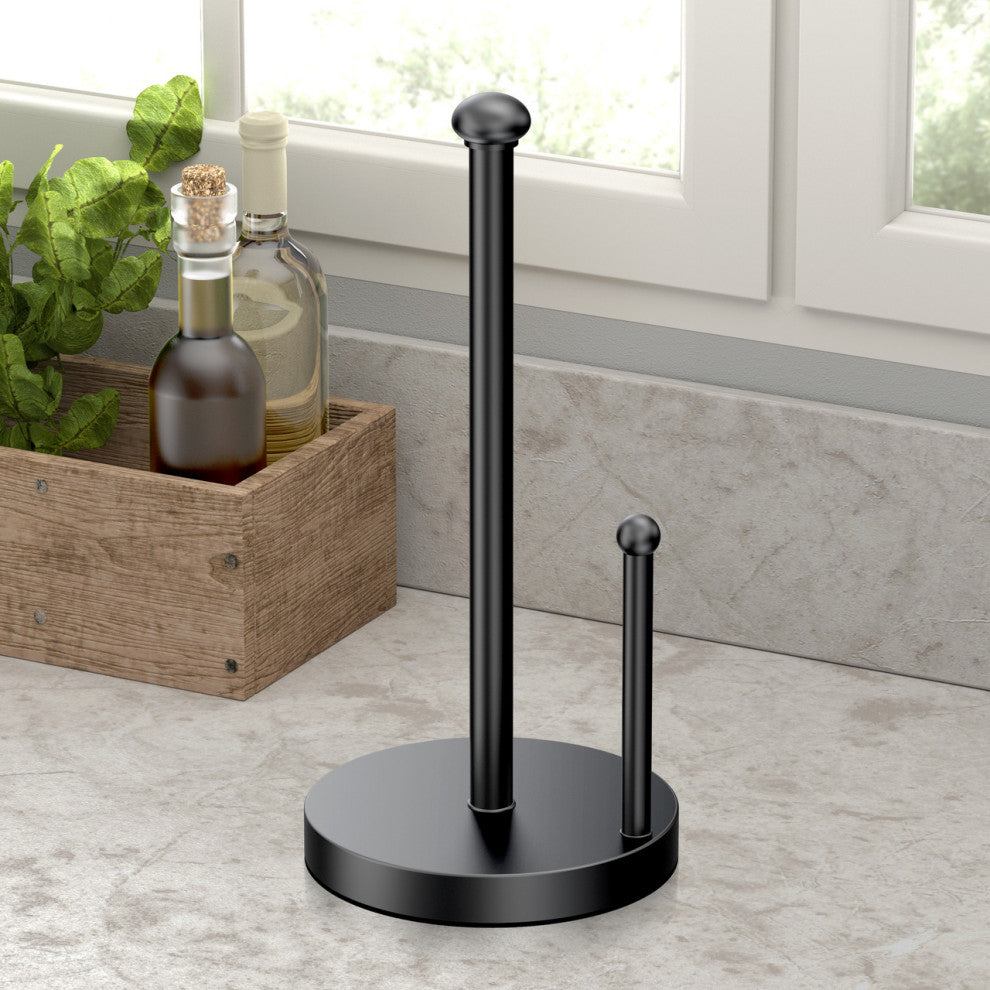 Kitchen Paper Towel Holder Stand, 13.5", Matte Black