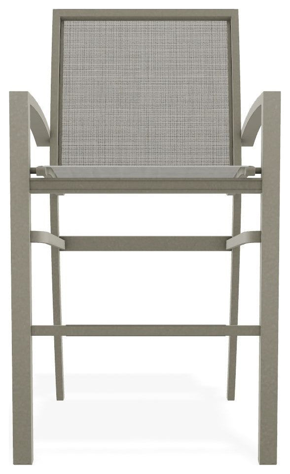 Kendall Sling Bar Height Stackable Outdoor Stool, Deacon/Storm