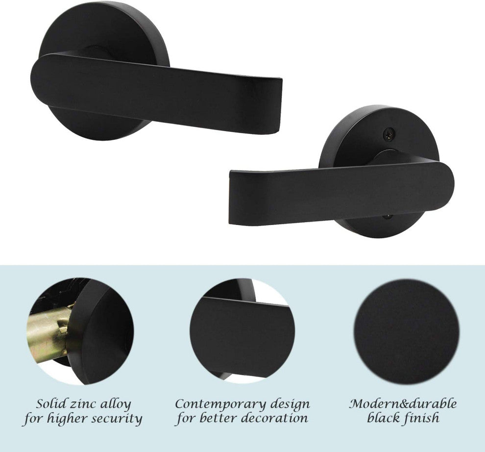 Left/Right Handing, Passage Door Levers Hall and Closet Handle, Set of 5