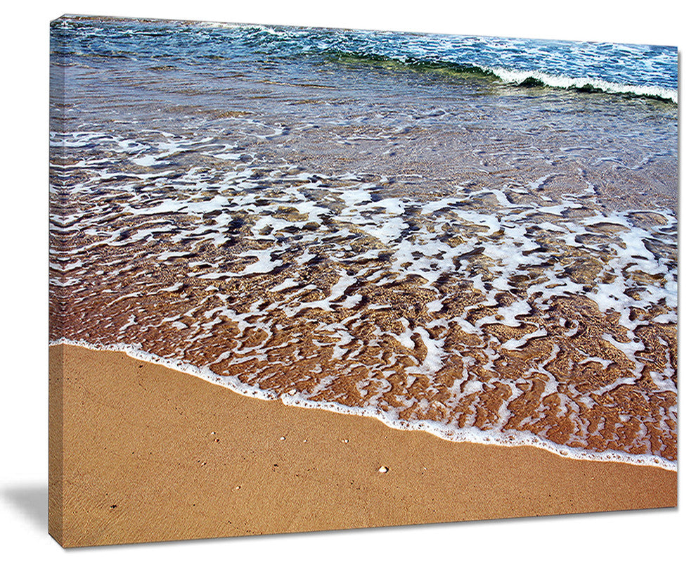 "Ashdod Israel Clear Seashore" Modern Beach Canvas Art Print, 20"x12"