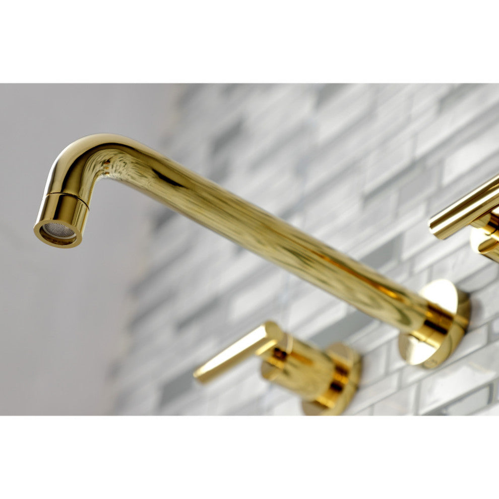 KS8022CML Two-Handle Wall Mount Tub Faucet, Polished Brass