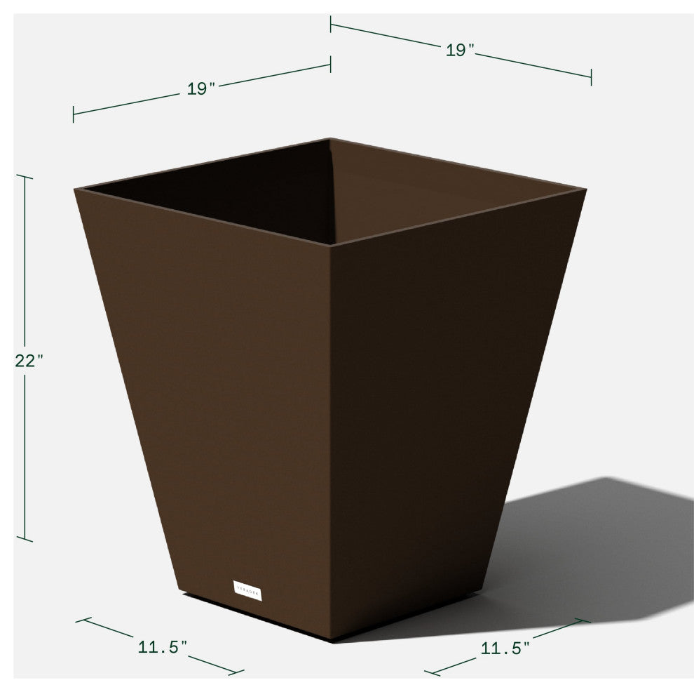 Nobleton Square Planter, Espresso, 22 Inch, 1 Pack