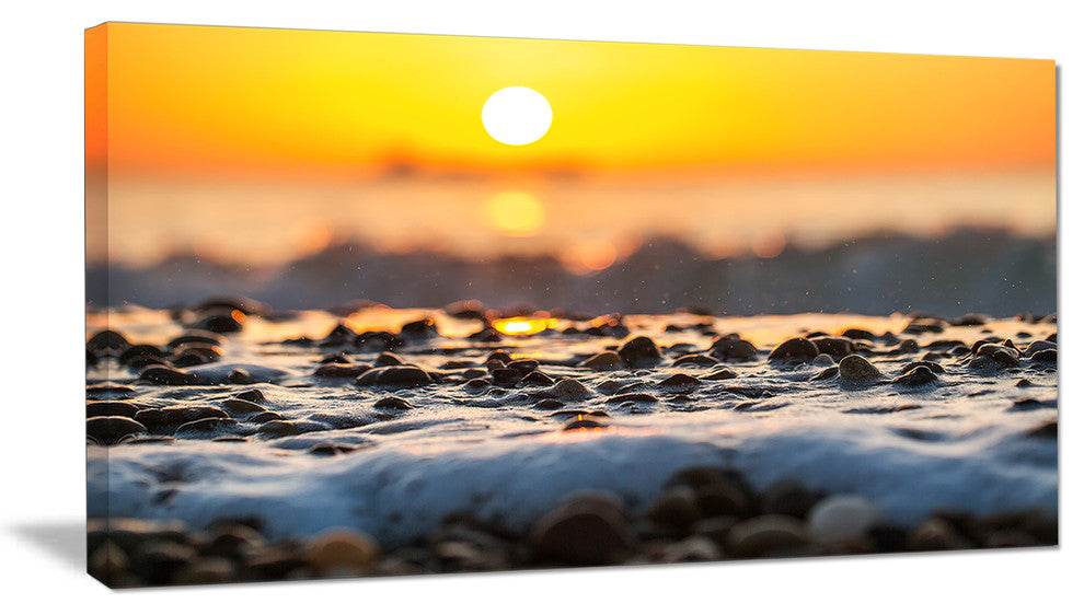 "Sunrise Giving Color For Sea Waters" Seashore Wall Art, 1 Panel, 60"x28"