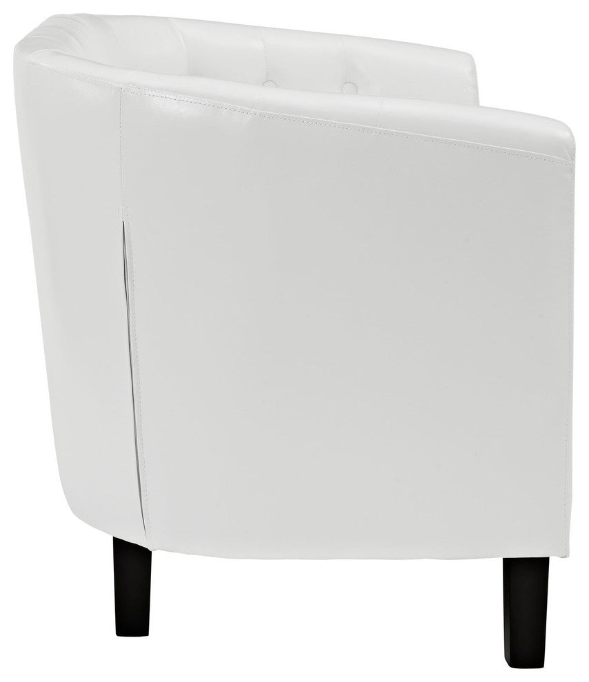 Modern Contemporary Living Room 2 Seater Loveseat Sofa White