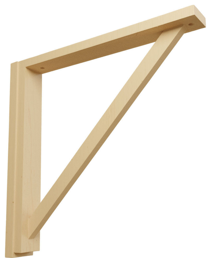 2 1/2"W x 17 3/4"D x 17 1/4"H Traditional Shelf Bracket, Alder