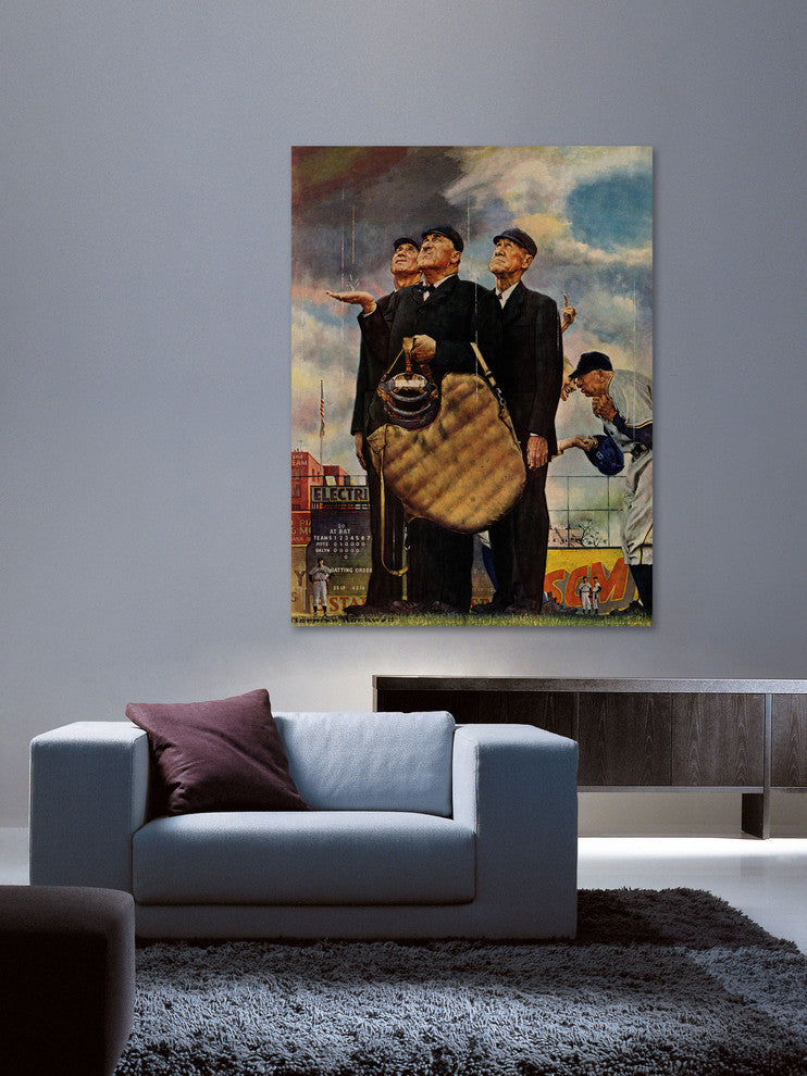 "Bottom of the Sixth" Painting Print on Canvas by Norman Rockwell