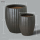 Ridges Planter Large, Matte Black 21x25