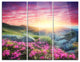"Morning With Flowers in Mountains" Photo Metal Wall Art, 3 Panels, 36"x28"