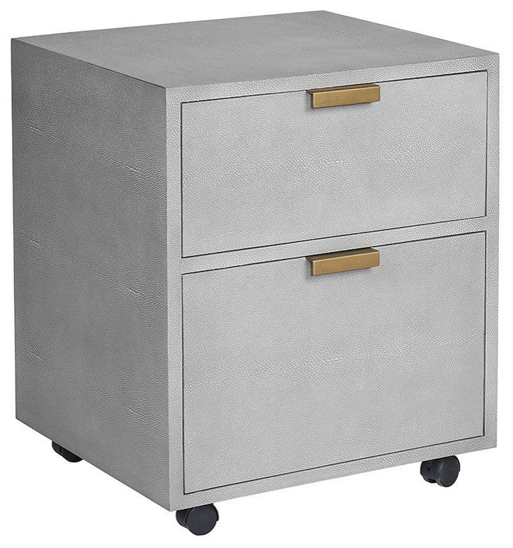 Jiro File Cabinet, Shagreen Leather