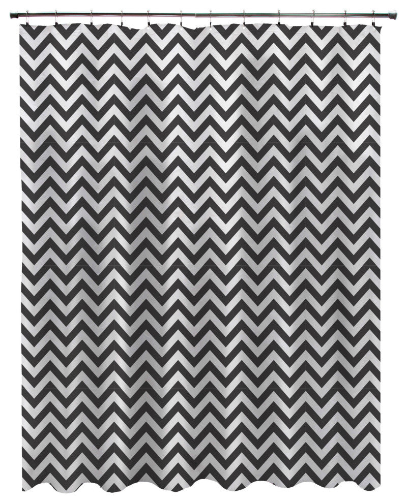 Medium Weight Decorative PEVA Shower Curtain Liner, 70 W x 72 H, Step Up Chevron