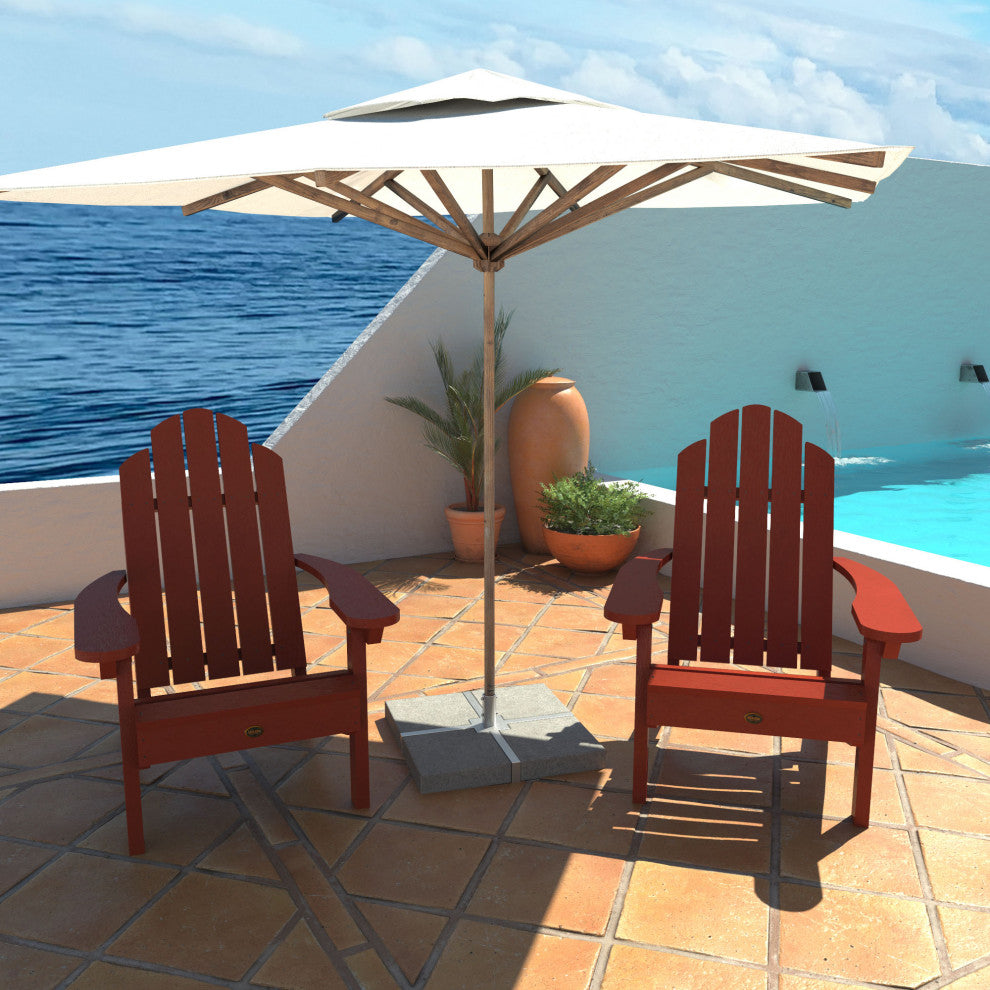 Seneca Adirondack Chair, Weathered Acorn, Rustic Red